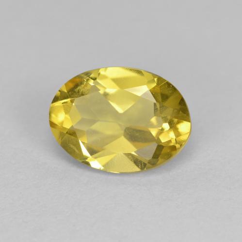 1.21캐럿 천연 디종 옐로우 골든 베릴, 타원형 컷, 8.2×6 mm, VS