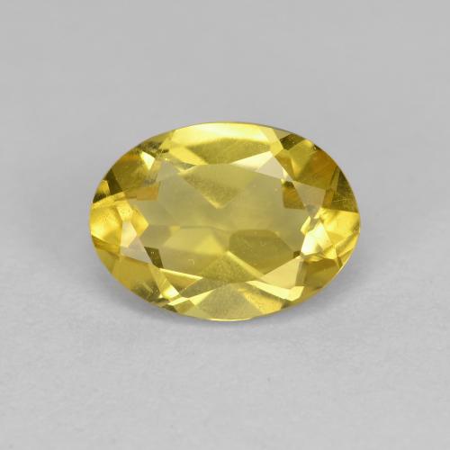 1.21캐럿 천연 디종 옐로우 골든 베릴, 타원형 컷, 8.2×6 mm, VS