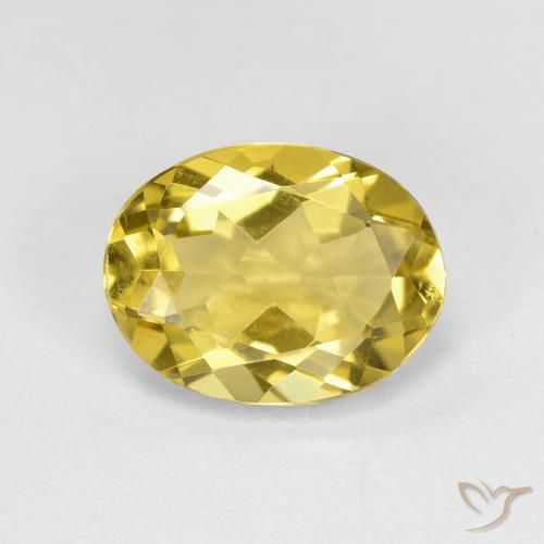 2.19ct 자연스러운 연노랑 골든 베릴, 타원형, VVS-VS