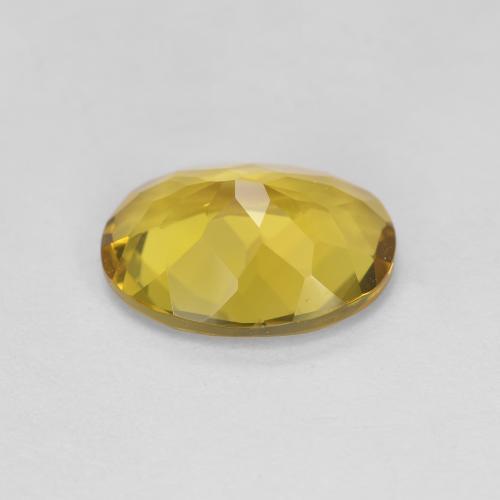 2.06캐럿 천연 딥 옐로우 골든 베릴, 타원형 컷, 10.2×7.7 mm, VVS-VS