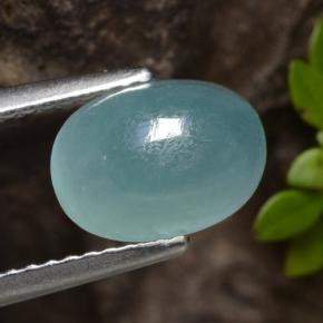 2.42캐럿 천연 청록색 그란디디에라이트, 타원형, 투명한