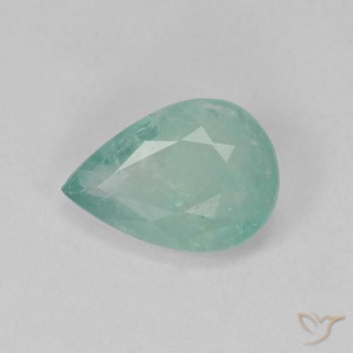 1.45ct 자연스러운 하늘색 녹색 그란디디에라이트, 배 모양, VS-SI