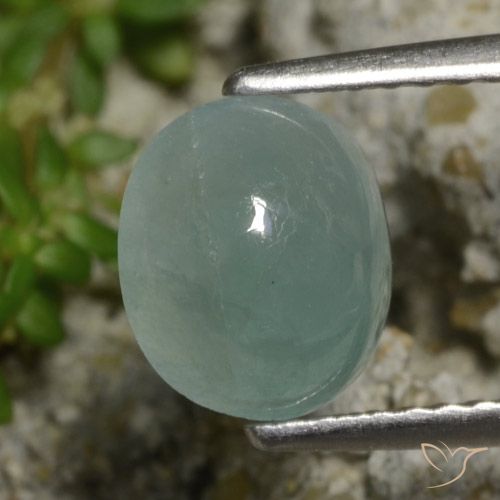 1.97ct 자연스러운 라이트 그린 블루 그란디디에라이트, 타원형, 투명한