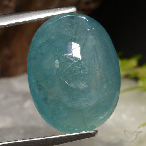 7.22ct 자연스러운 블루 그린 그란디디에라이트, 타원형, 투명한