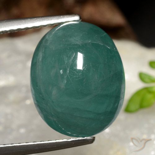 8.97ct 자연스러운 깊은 청록색 그란디디에라이트, 타원형, 투명한