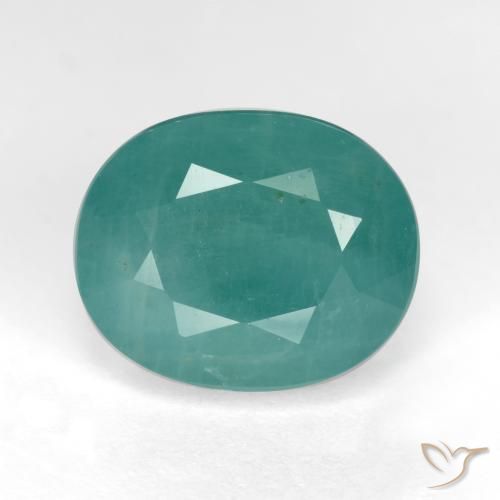 5.92ct 자연스러운 초록빛이 도는 파란색 그란디디에라이트, 타원형, SI