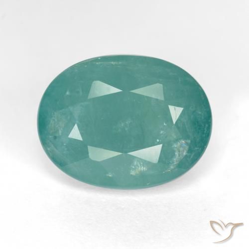 6.32ct 자연스러운 녹색-파란색 그란디디에라이트, 타원형, SI-I1