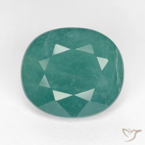 5.59ct 자연스러운 초록빛이 도는 파란색 그란디디에라이트, 타원형, SI-I1