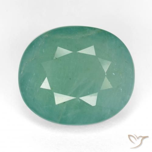 10.62ct 자연스러운 초록빛이 도는 파란색 그란디디에라이트, 타원형, SI