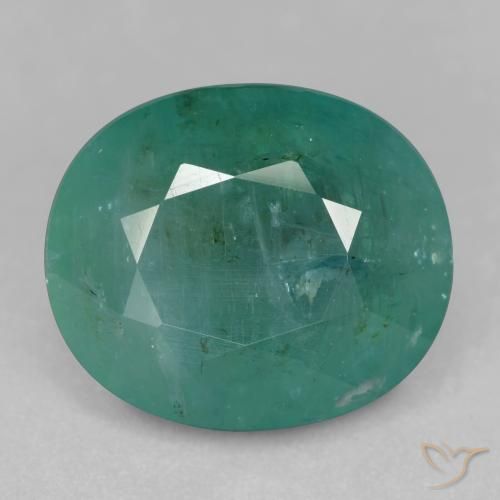 12.41ct 자연스러운 녹색-파란색 그란디디에라이트, 타원형, SI-I1