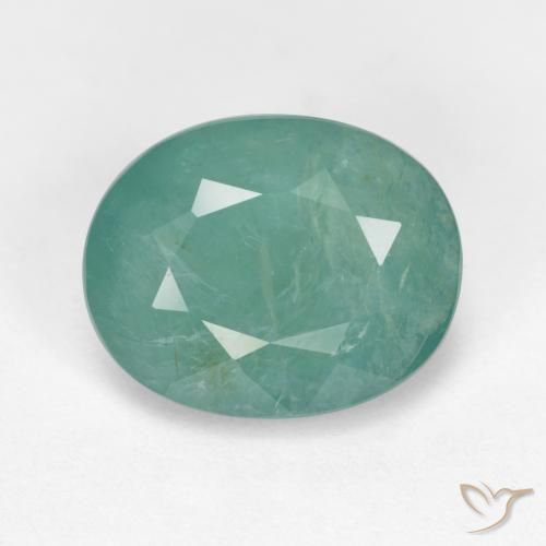 3.57ct 자연스러운 중간 청록색 그란디디에라이트, 타원형, VS-SI