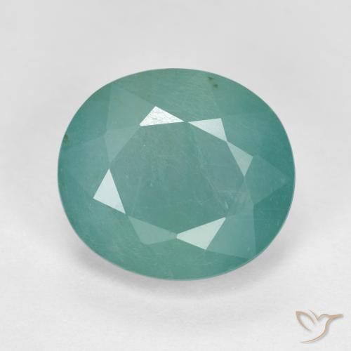 4.97ct 자연스러운 라이트 그린 블루 그란디디에라이트, 타원형, SI
