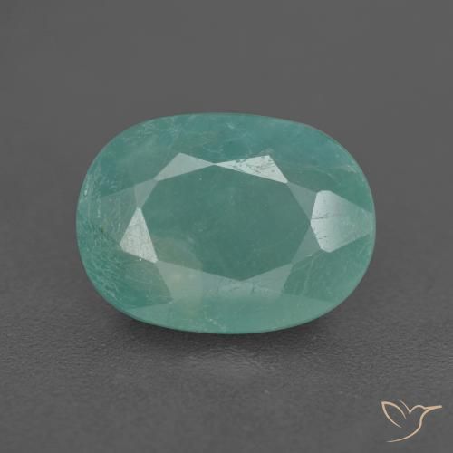 2.64ct 자연스러운 초록빛이 도는 파란색 그란디디에라이트, 타원형, SI