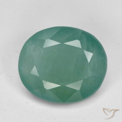 3.53ct 자연스러운 미디엄 그린 블루 그란디디에라이트, 타원형, SI