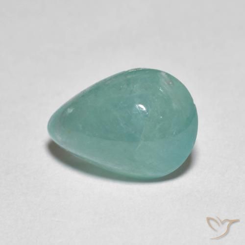 2.86ct 자연스러운 미디엄 그린 블루 그란디디에라이트, 배 모양, 투명한