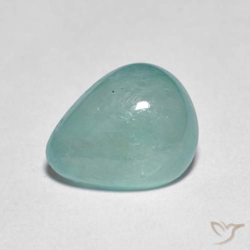 2.79ct 자연스러운 미디엄 블루 그린 그란디디에라이트, 배 모양, 투명한