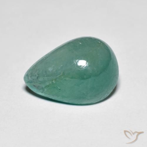 4.13ct 자연스러운 초록빛이 도는 파란색 그란디디에라이트, 배 모양, 투명한