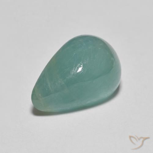 4.27ct 자연스러운 밝은 청록색 그란디디에라이트, 배 모양, 투명한