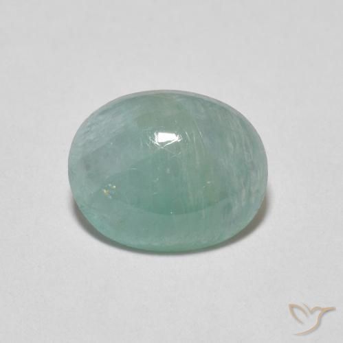 1.64ct 자연스러운 옅은 청록색 그란디디에라이트, 타원형, 투명한