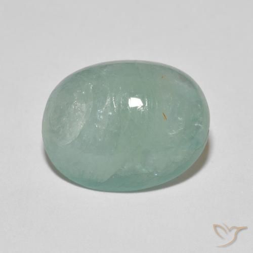 6.72ct 자연스러운 옅은 녹색을 띤 파란색 그란디디에라이트, 타원형, 투명한