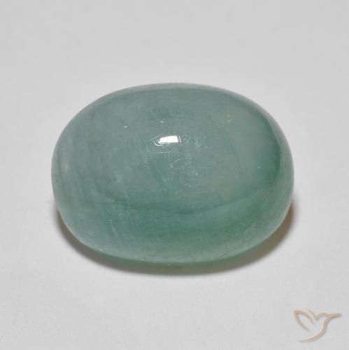 9.51ct 자연스러운 밝은 청록색 그란디디에라이트, 타원형, 투명한