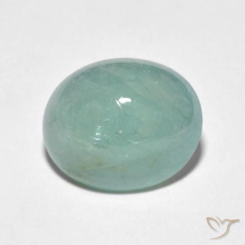 5.05ct 자연스러운 밝은 청록색 그란디디에라이트, 타원형, 투명한
