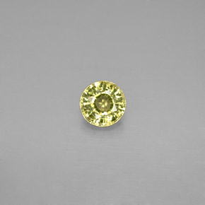 0.50캐럿 천연 녹빛 옐로우 그로슐라 가넷, 라운드 컷, 4.75 mm, VVS-VS