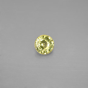 0.50캐럿 천연 녹빛 옐로우 그로슐라 가넷, 라운드 컷, 4.75 mm, VVS-VS