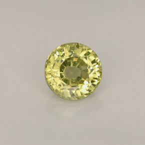 0.56캐럿 천연 녹빛 골든 그로슐라 가넷, 라운드 컷, 4.82 mm, VVS-VS