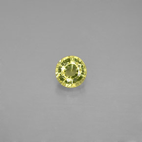 0.64캐럿 천연 녹빛 골든 그로슐라 가넷, 라운드 컷, 4.41 mm, VVS-VS