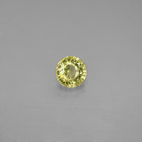 0.64캐럿 천연 녹빛 골든 그로슐라 가넷, 라운드 컷, 4.41 mm, VVS-VS