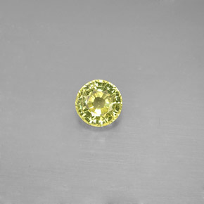 0.59캐럿 천연 라임 그린 그로슐라 가넷, 라운드 컷, 4.88 mm, VVS-VS