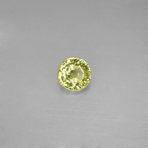 0.59캐럿 천연 라임 그린 그로슐라 가넷, 라운드 컷, 4.88 mm, VVS-VS