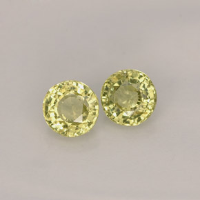 캐럿 천연 라임 그린 그로슐라 가넷 보석, 라운드 컷, 4.22 mm, VS