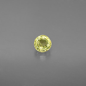0.58캐럿 천연 녹빛 옐로우 그로슐라 가넷, 라운드 컷, 4.56 mm, VS