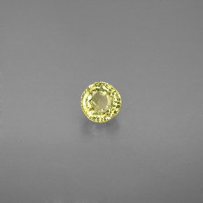 0.58캐럿 천연 녹빛 옐로우 그로슐라 가넷, 라운드 컷, 4.56 mm, VS