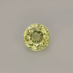 0.50캐럿 천연 녹빛 골든 그로슐라 가넷, 라운드 컷, 4.54 mm, VS