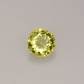 0.59캐럿 천연 녹빛 골든 그로슐라 가넷, 라운드 컷, 4.92 mm, VS-SI