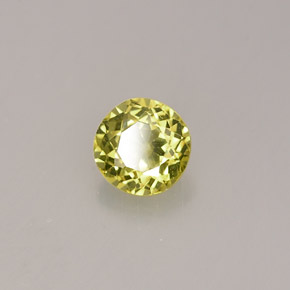 0.59캐럿 천연 녹빛 골든 그로슐라 가넷, 라운드 컷, 4.92 mm, VS-SI