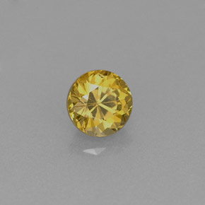 0.59캐럿 천연 골든 그로슐라 가넷, 라운드 컷, 4.67 mm, VVS-VS