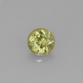 0.61캐럿 천연 녹빛 골든 그로슐라 가넷, 라운드 컷, 4.87 mm, VVS-VS