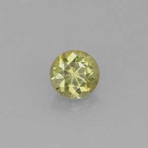 0.61캐럿 천연 녹빛 골든 그로슐라 가넷, 라운드 컷, 4.87 mm, VVS-VS