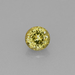 0.65캐럿 천연 녹빛 골든 그로슐라 가넷, 라운드 컷, 4.91 mm, VVS-VS