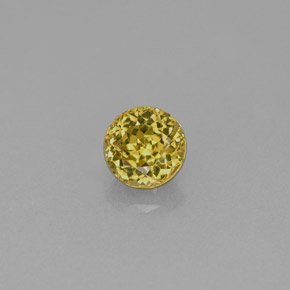 0.63캐럿 천연 녹빛 골든 그로슐라 가넷, 라운드 컷, 4.75 mm, VVS-VS