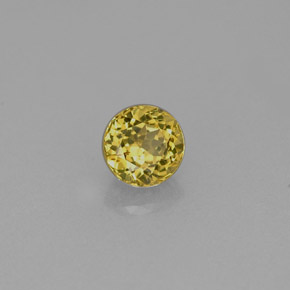 0.63캐럿 천연 녹빛 골든 그로슐라 가넷, 라운드 컷, 4.75 mm, VVS-VS