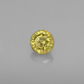 0.54캐럿 천연 녹빛 골든 그로슐라 가넷, 라운드 컷, 4.50 mm, VS