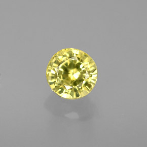 0.60캐럿 천연 녹빛 골든 그로슐라 가넷, 라운드 컷, 4.62 mm, VS