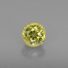 0.75캐럿 천연 녹빛 골든 그로슐라 가넷, 라운드 컷, 4.88 mm, VS-SI