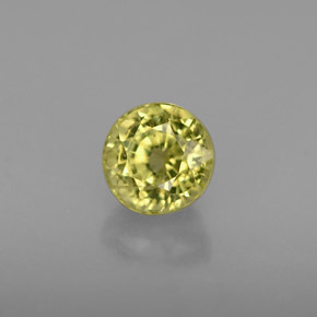0.75캐럿 천연 녹빛 골든 그로슐라 가넷, 라운드 컷, 4.88 mm, VS-SI
