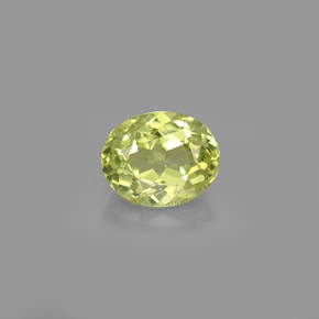 0.91캐럿 천연 골든 그린 그로슐라 가넷, 타원형 컷, 6.5×5.2 mm, VVS